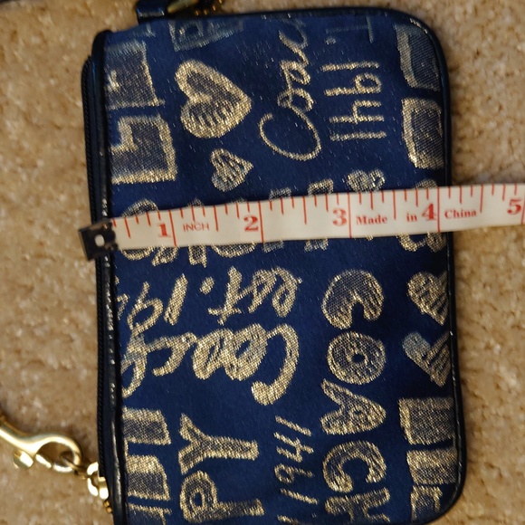 Coach Navy and gold wristlet - Picture 5 of 6